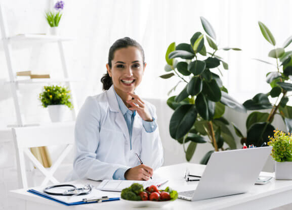 female doctor smiling