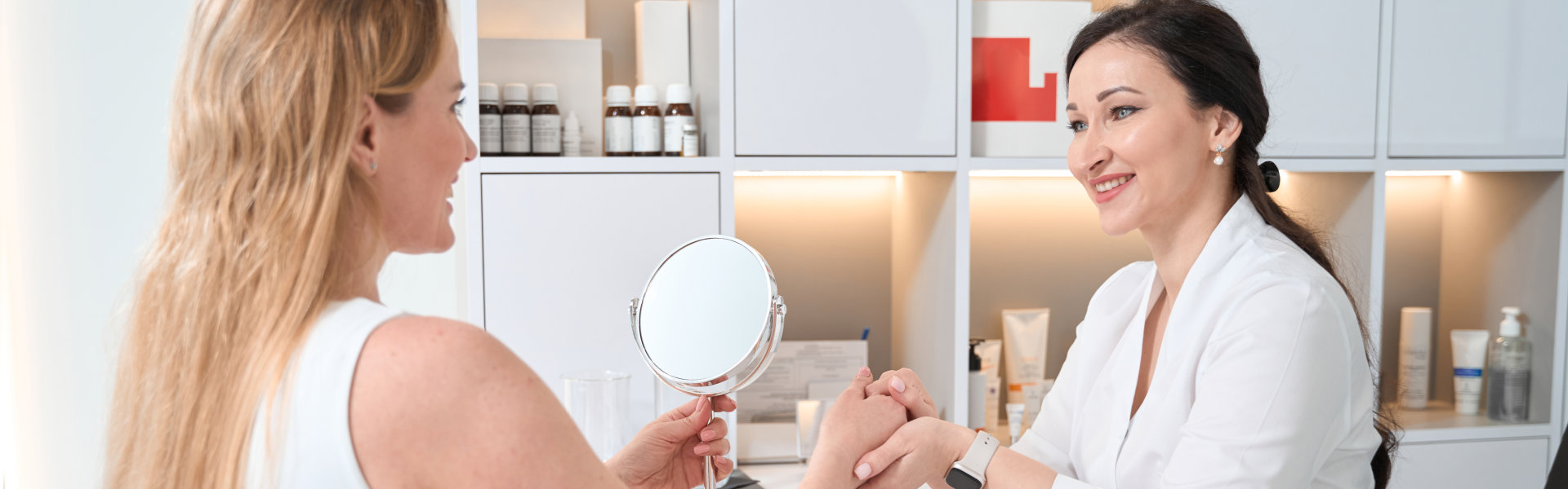 Woman Consults with Professional