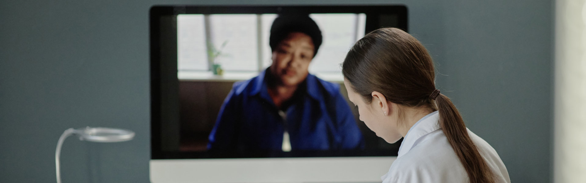 two woman talking online